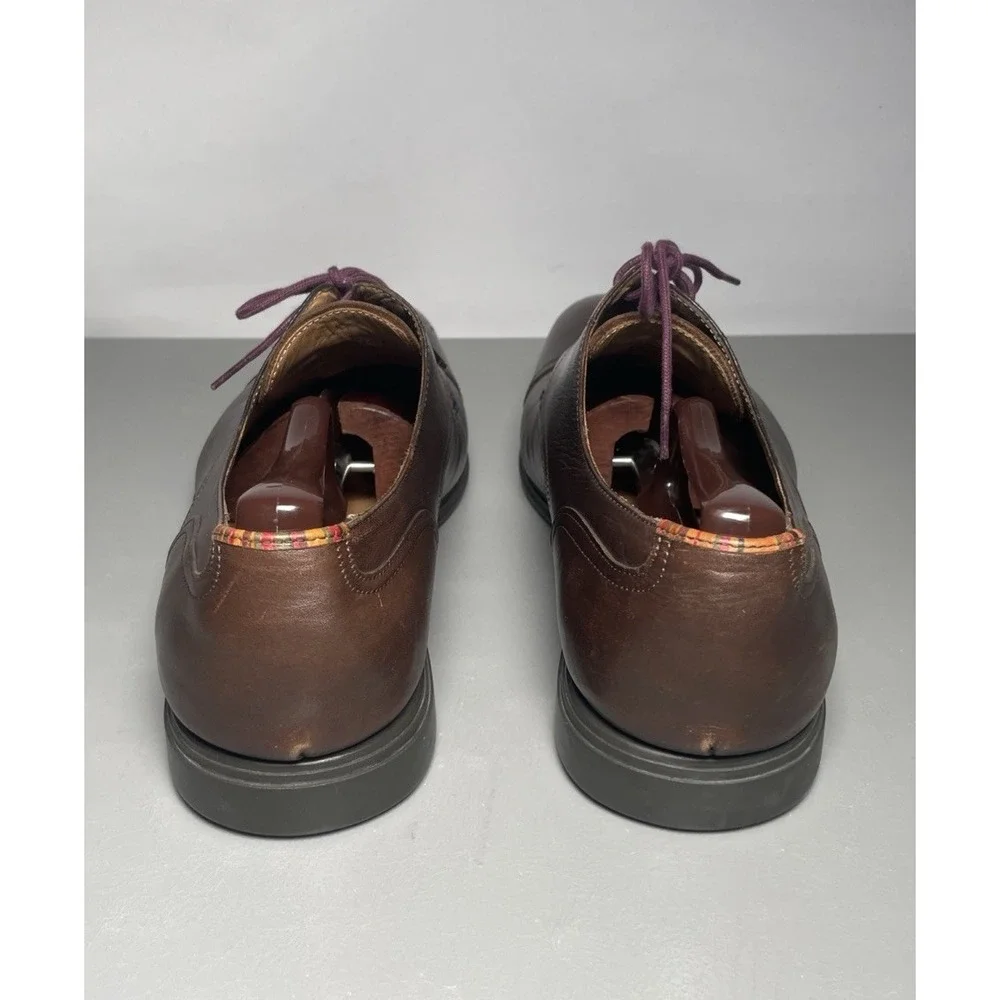 PS by Paul Smith Men's Brown Leather Cap-Toe Derby Dress Shoes US12 / EU 45